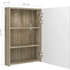 vidaXL - Badkamerkast - Wit - MDF - 50 x 13 x 70 cm