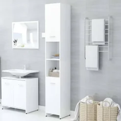 vidaXL - Badkamerkast - Wit - Bewerkt hout