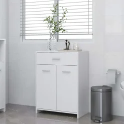 vidaXL - Badkamerkast - Wit - Bewerkt hout