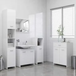 vidaXL - Badkamerkast - Wit - Bewerkt hout