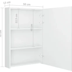 vidaXL - Badkamerkast - Wit - MDF - 50 x 13 x 70 cm