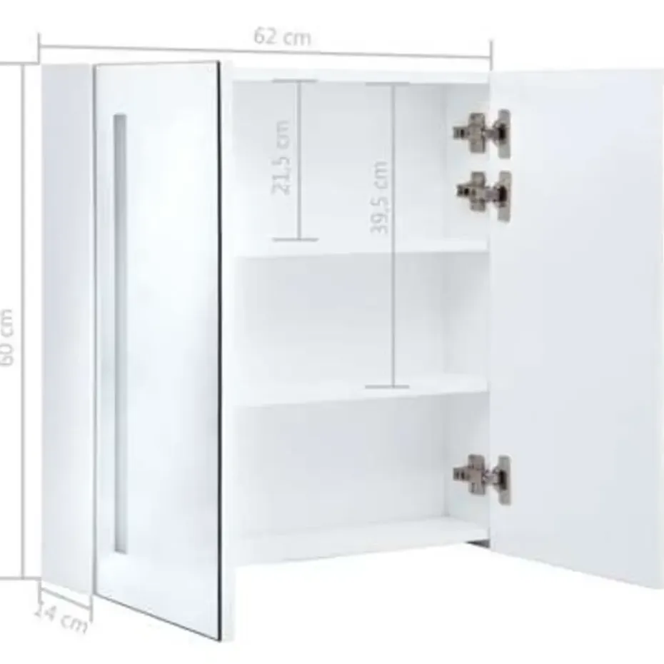 vidaXL - Badkamerkast - Wit - MDF - 62 x 14 x 60 cm