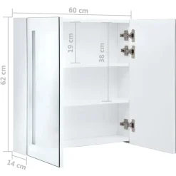 vidaXL - Badkamerkast - Wit - MDF - 62 x 14 x 60 cm