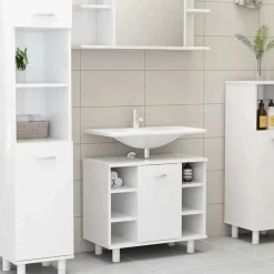 vidaXL - Badkamerkast - Wit - Bewerkt hout