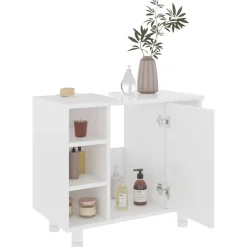 vidaXL - Badkamerkast - Wit - Bewerkt hout