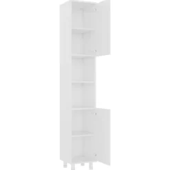 vidaXL - Badkamerkast - Wit - Bewerkt hout