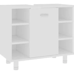 vidaXL - Badkamerkast - Wit - Bewerkt hout