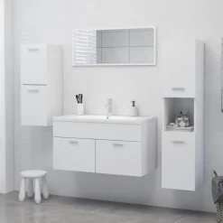 vidaXL - Badkamerkast - Wit - Bewerkt hout