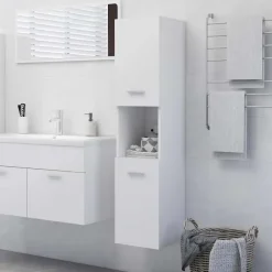 vidaXL - Badkamerkast - Wit - Bewerkt hout