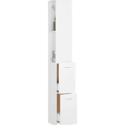 vidaXL - Badkamerkast - Wit - Bewerkt hout