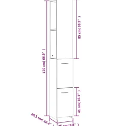 vidaXL - Badkamerkast - Wit - Bewerkt hout