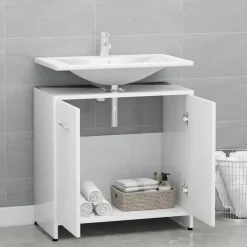 vidaXL - Badkamerkast - Wit - Bewerkt hout