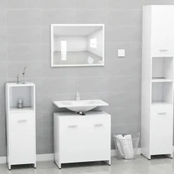 vidaXL - Badkamerkast - Wit - Bewerkt hout