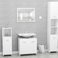 vidaXL - Badkamerkast - Wit - Bewerkt hout