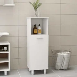 vidaXL - Badkamerkast - Wit - Bewerkt hout