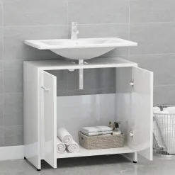 vidaXL - Badkamerkast - Wit - Bewerkt hout