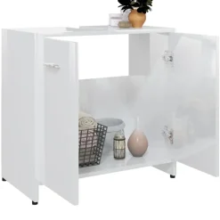 vidaXL - Badkamerkast - Wit - Bewerkt hout