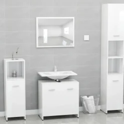 vidaXL - Badkamerkast - Wit - Bewerkt hout