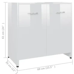 vidaXL - Badkamerkast - Wit - Bewerkt hout