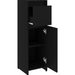 vidaXL - Badkamerkast - Zwart - Bewerkt hout