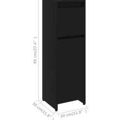 vidaXL - Badkamerkast - Zwart - Bewerkt hout