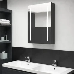 vidaXL - Badkamerkast - Zwart - MDF - 50 x 13 x 70 cm