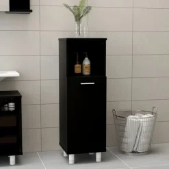 vidaXL - Badkamerkast - Zwart - Bewerkt hout