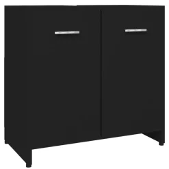 vidaXL - Badkamerkast - Zwart - Bewerkt hout