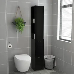 vidaXL - Badkamerkast - Zwart - Bewerkt hout