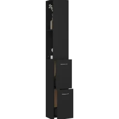 vidaXL - Badkamerkast - Zwart - Bewerkt hout