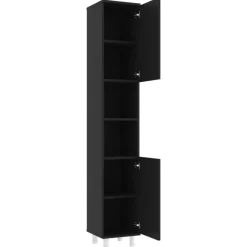 vidaXL - Badkamerkast - Zwart - Bewerkt hout