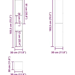 vidaXL - Badkamerkast - Zwart - Bewerkt hout