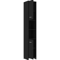 vidaXL - Badkamerkast - Zwart - Bewerkt hout