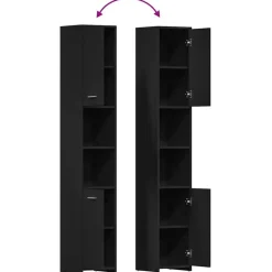 vidaXL - Badkamerkast - Zwart - Bewerkt hout