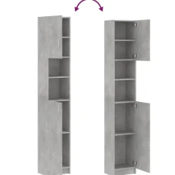 vidaXL - Badkamermeubel - Grijs - Bewerkt hout