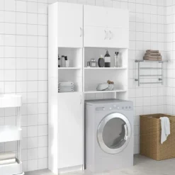 vidaXL - Badkamermeubel - Wit - Bewerkt hout