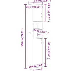 vidaXL - Badkamermeubel - Zwart - Bewerkt hout