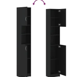 vidaXL - Badkamermeubel - Zwart - Bewerkt hout