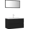 vidaXL - Badkamermeubelset - Zwart - Bewerkt hout - 80 x 38.5 x 45 cm