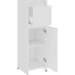 vidaXL - Badkamermeubelset - Wit - Bewerkt hout