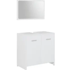 vidaXL - Badkamermeubelset - Wit - Bewerkt hout