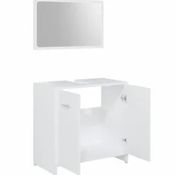 vidaXL - Badkamermeubelset - Wit - Bewerkt hout