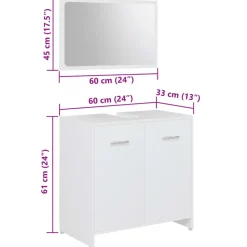 vidaXL - Badkamermeubelset - Wit - Bewerkt hout