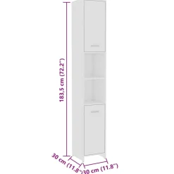 vidaXL - Badkamermeubelset - Wit - Bewerkt hout