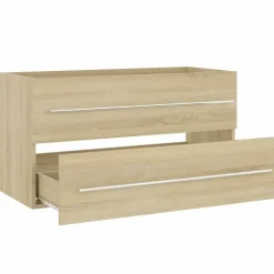 vidaXL - Badkamermeubelset - Bruin - Bewerkt hout