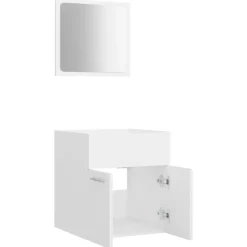 vidaXL - Badkamermeubelset - Wit - Bewerkt hout