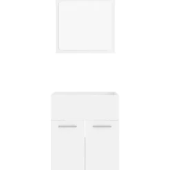 vidaXL - Badkamermeubelset - Wit - Bewerkt hout