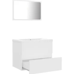 vidaXL - Badkamermeubelset - Wit - Bewerkt hout - 60 x 38.5 x 45 cm