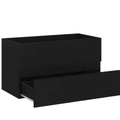 vidaXL - Badkamermeubelset - Zwart - Bewerkt hout - 80 x 38.5 x 45 cm