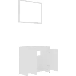 vidaXL - Badkamermeubelset - Wit - Bewerkt hout